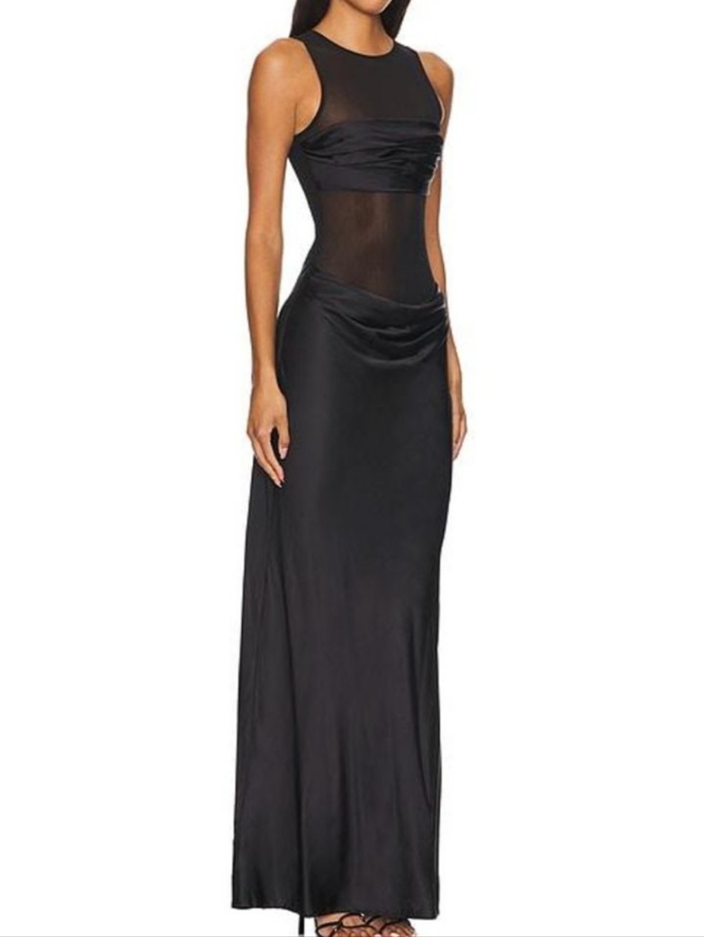 Superdown Sexy Black Sheer Bodice Maxi Dress Size S New With Tags